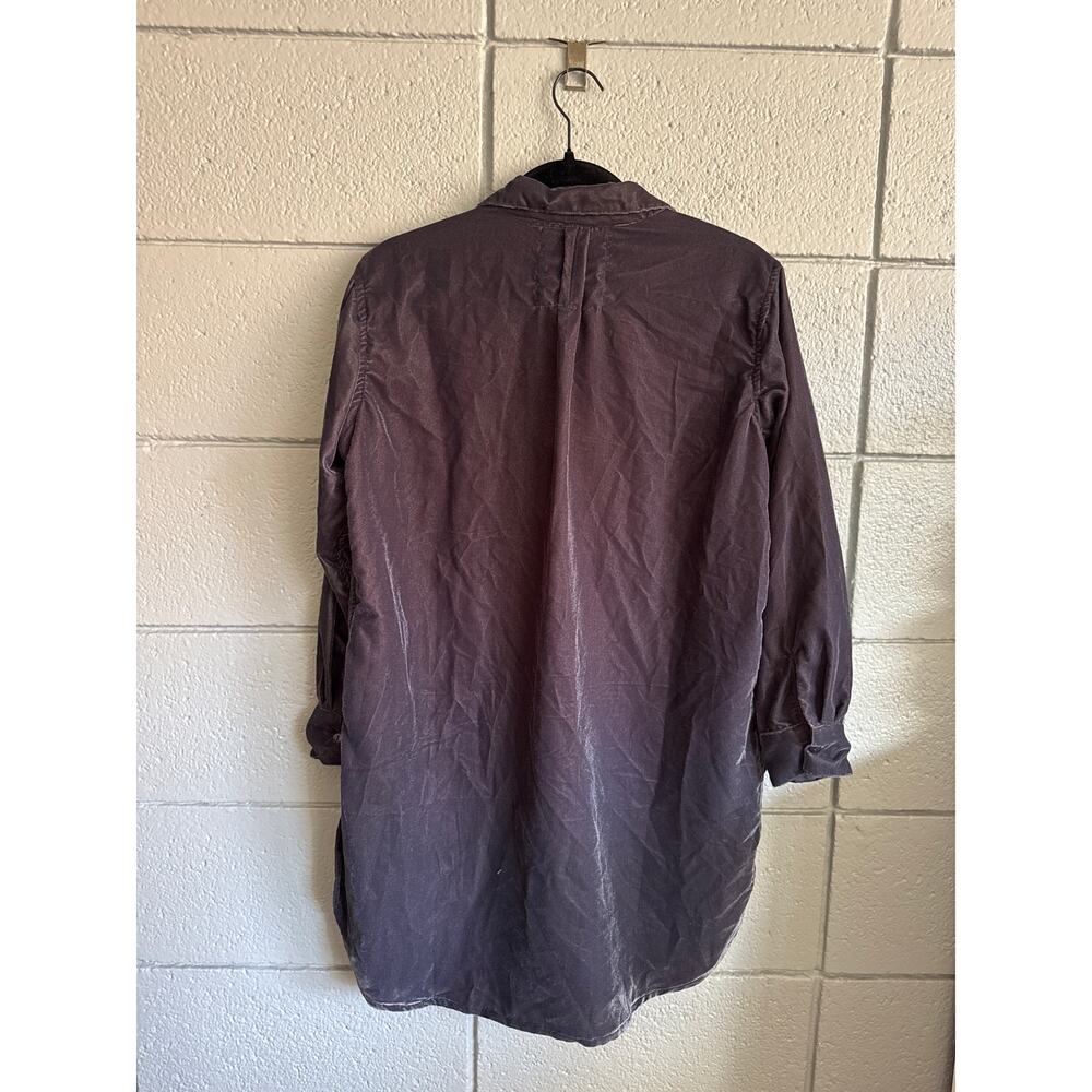 NWT Women's Kyla Seo Velvet Button Front Tunic Top in Indigo size S Lagenlook - Picture 3 of 3